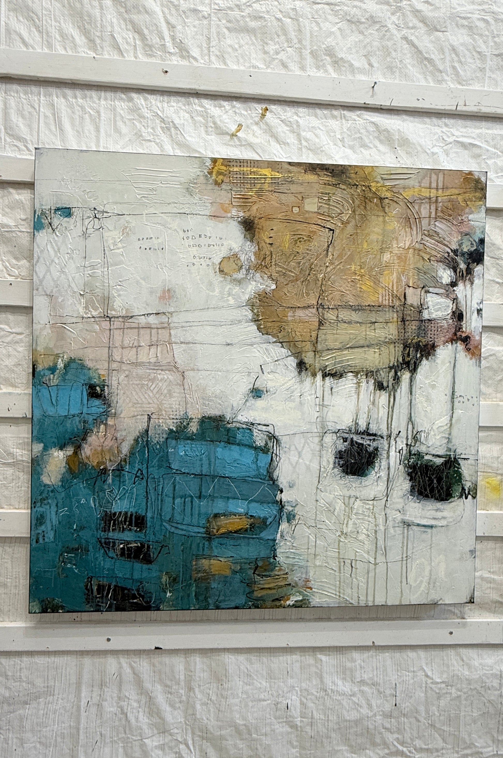 abstract painting for sale Neutral artist Lori Mirabelli