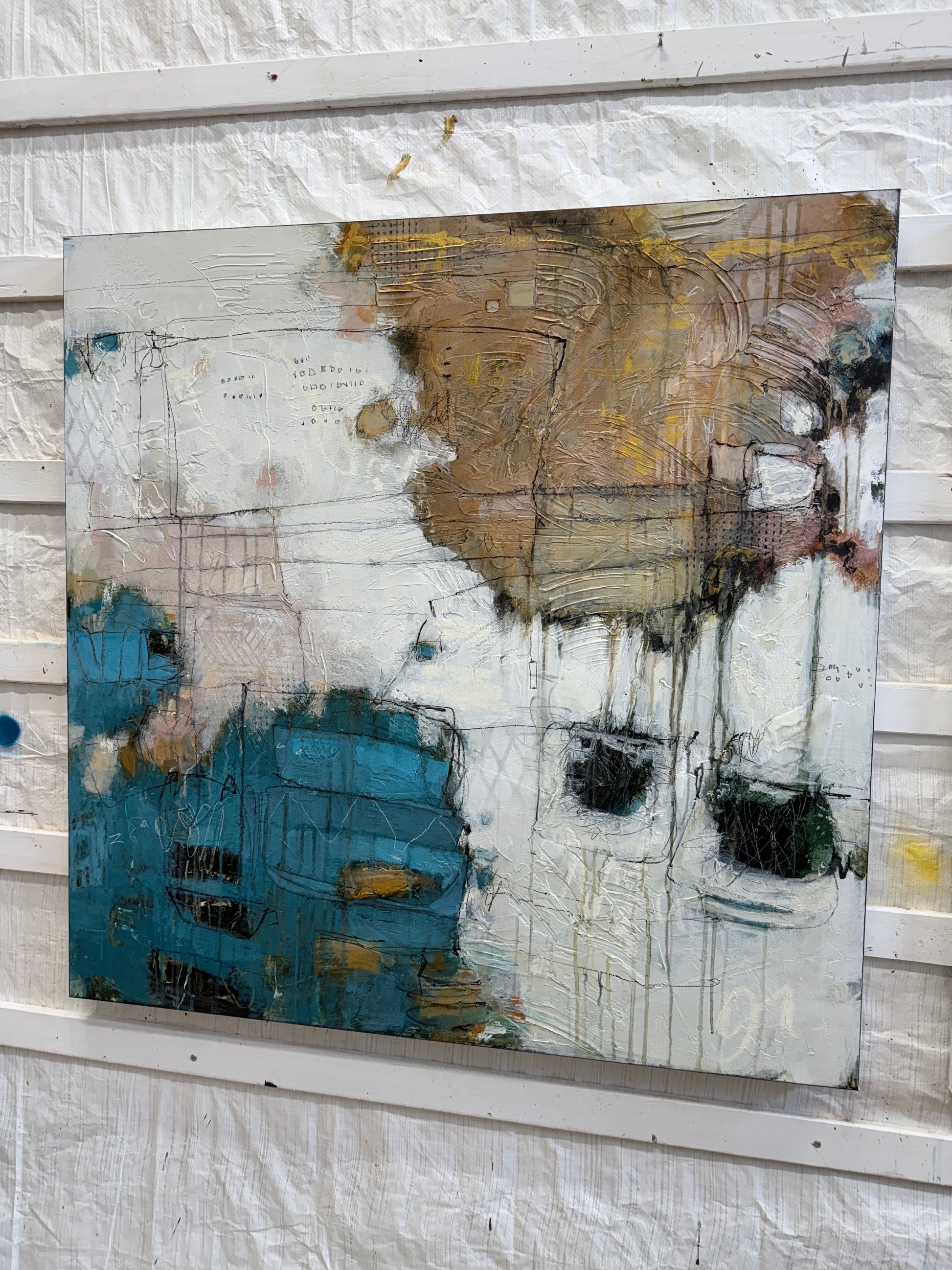 abstract painting for sale Neutral artist Lori Mirabelli