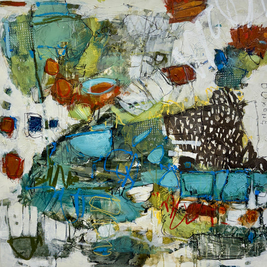 Blue green art for sale toronto lori mirabelli