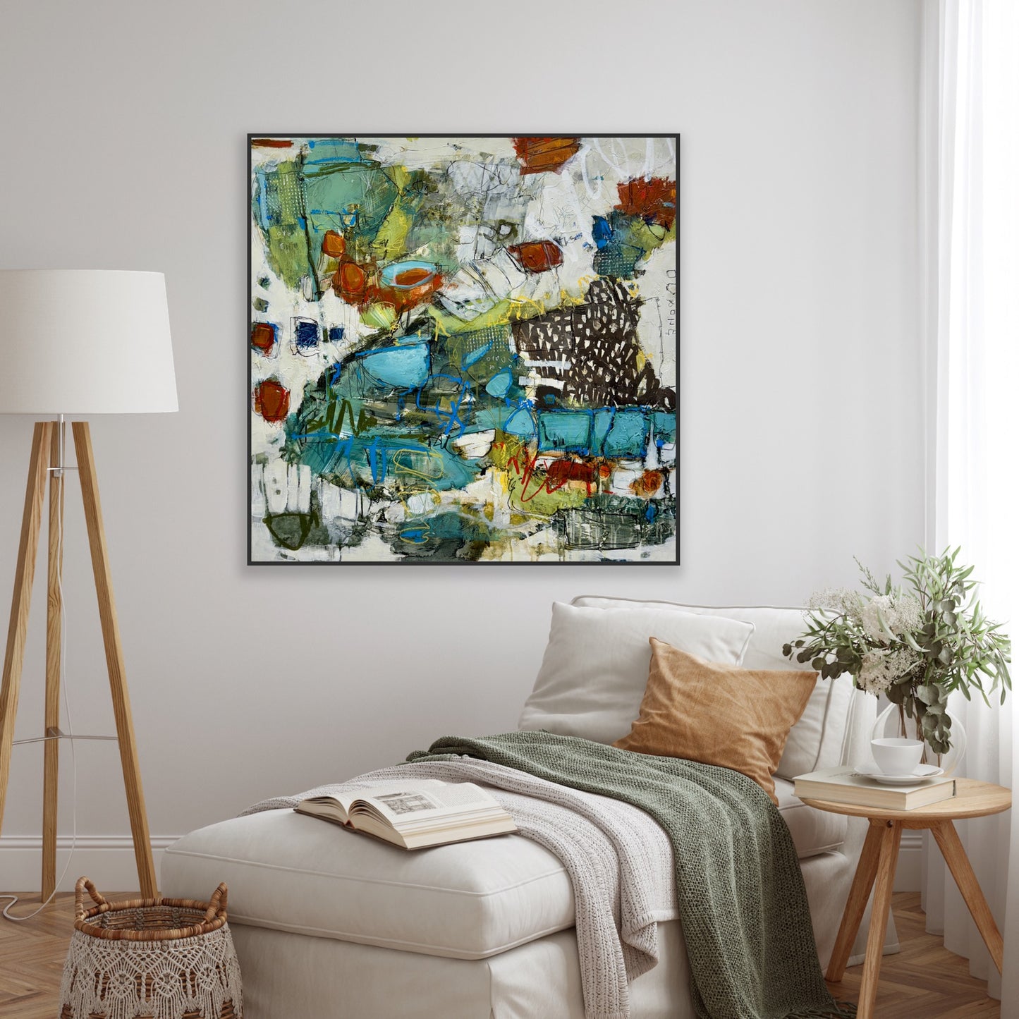 Blue green art for sale Florida lori mirabelli