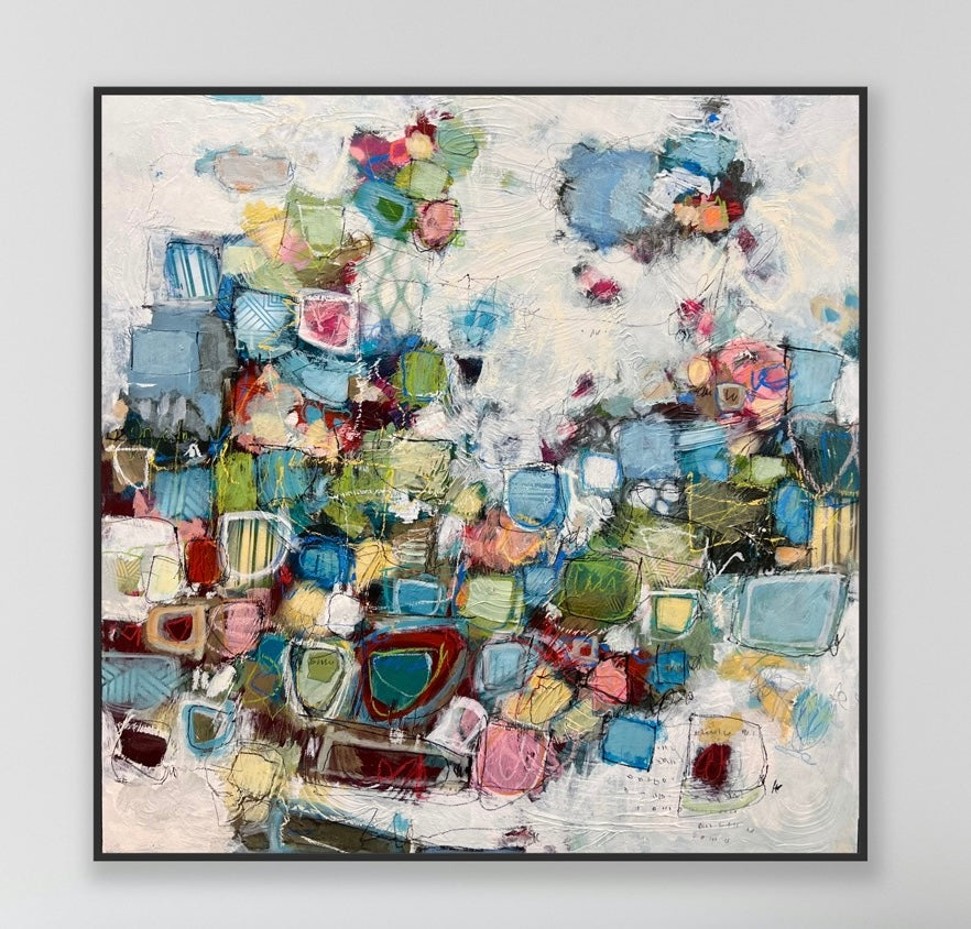 Colorful abstract paintings for sale Lori Mirabelli