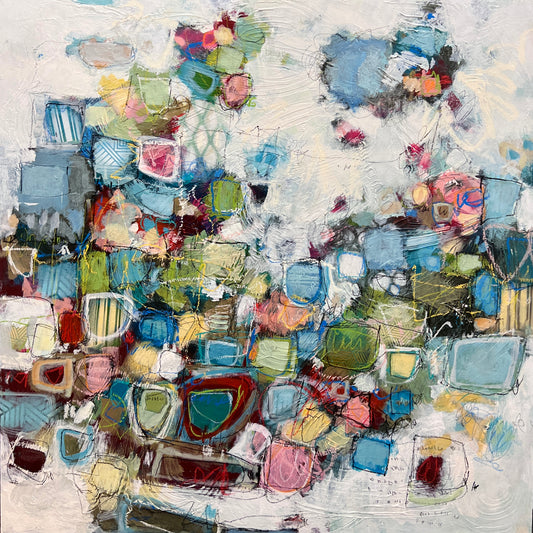 Colorful abstract paintings for sale Lori Mirabelli