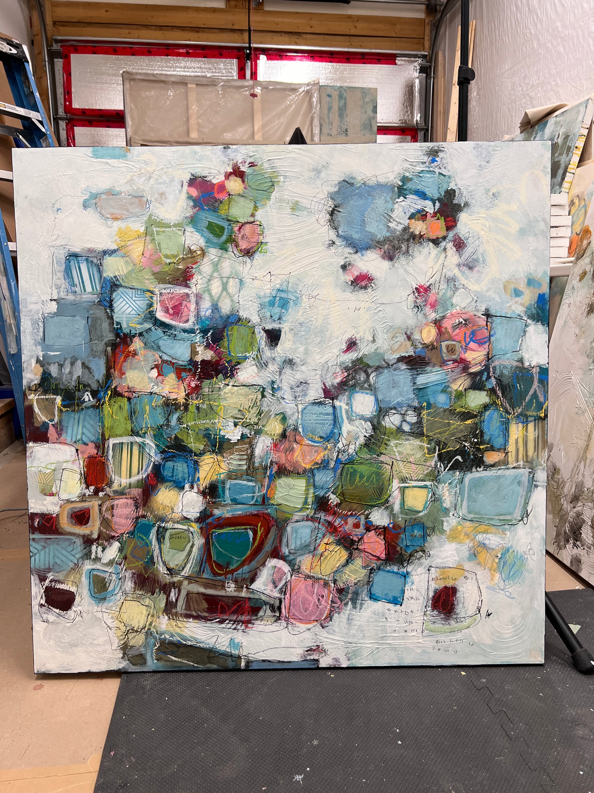 Colorful abstract paintings for sale Lori Mirabelli