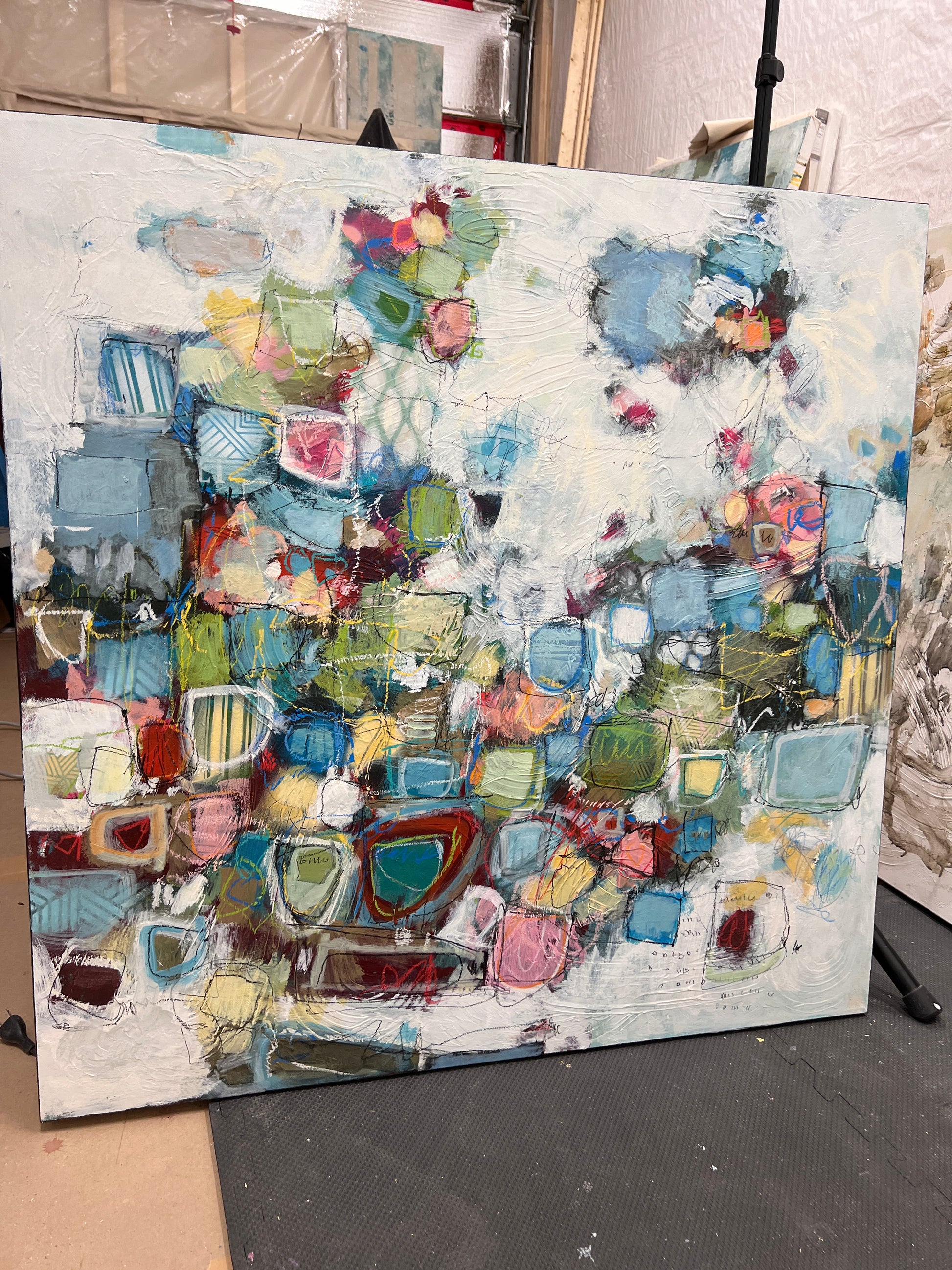 Colorful abstract paintings for sale Lori Mirabelli