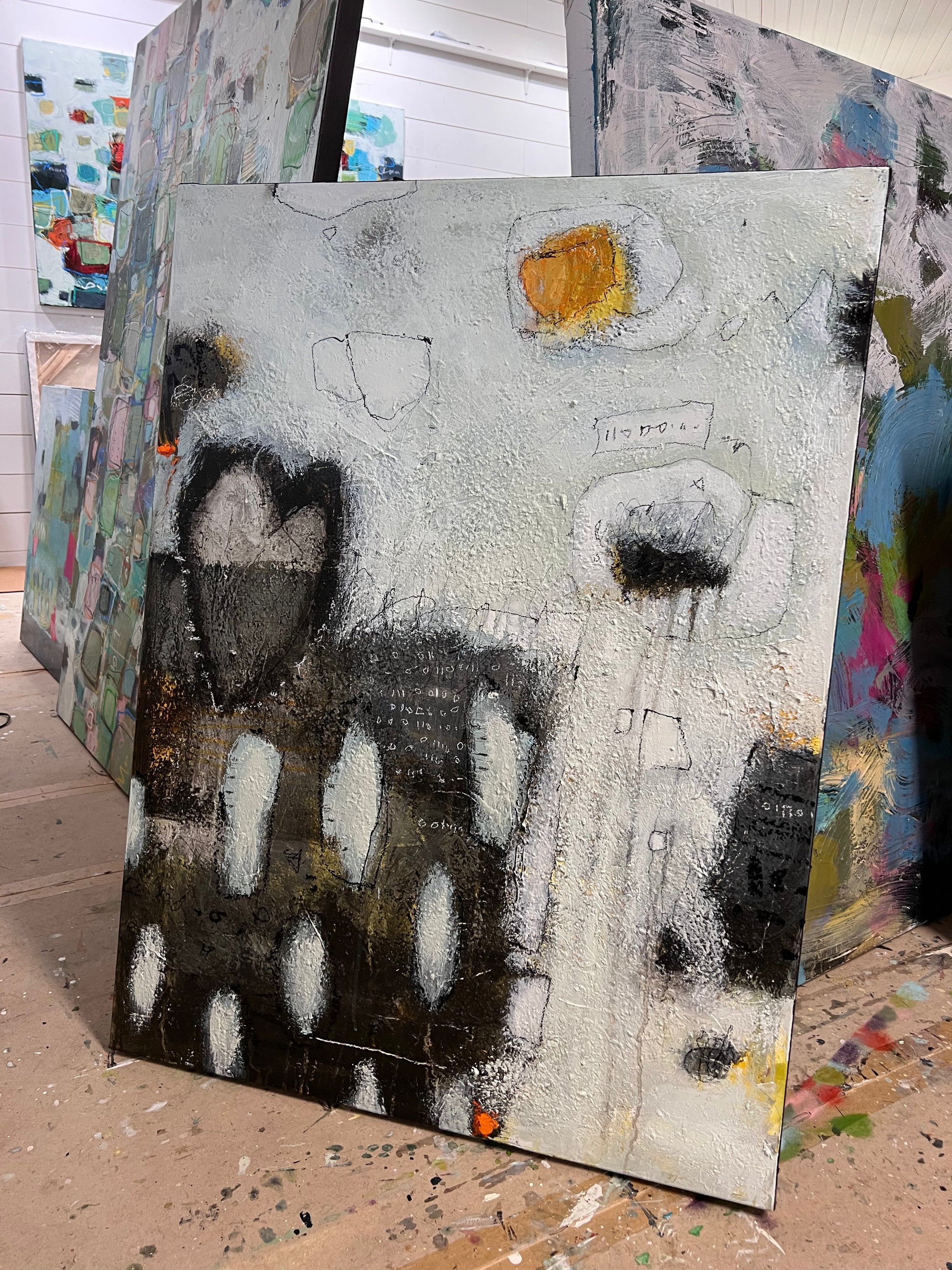 small blue abstract painting for sale toronto ottawa new york lori mirabelli