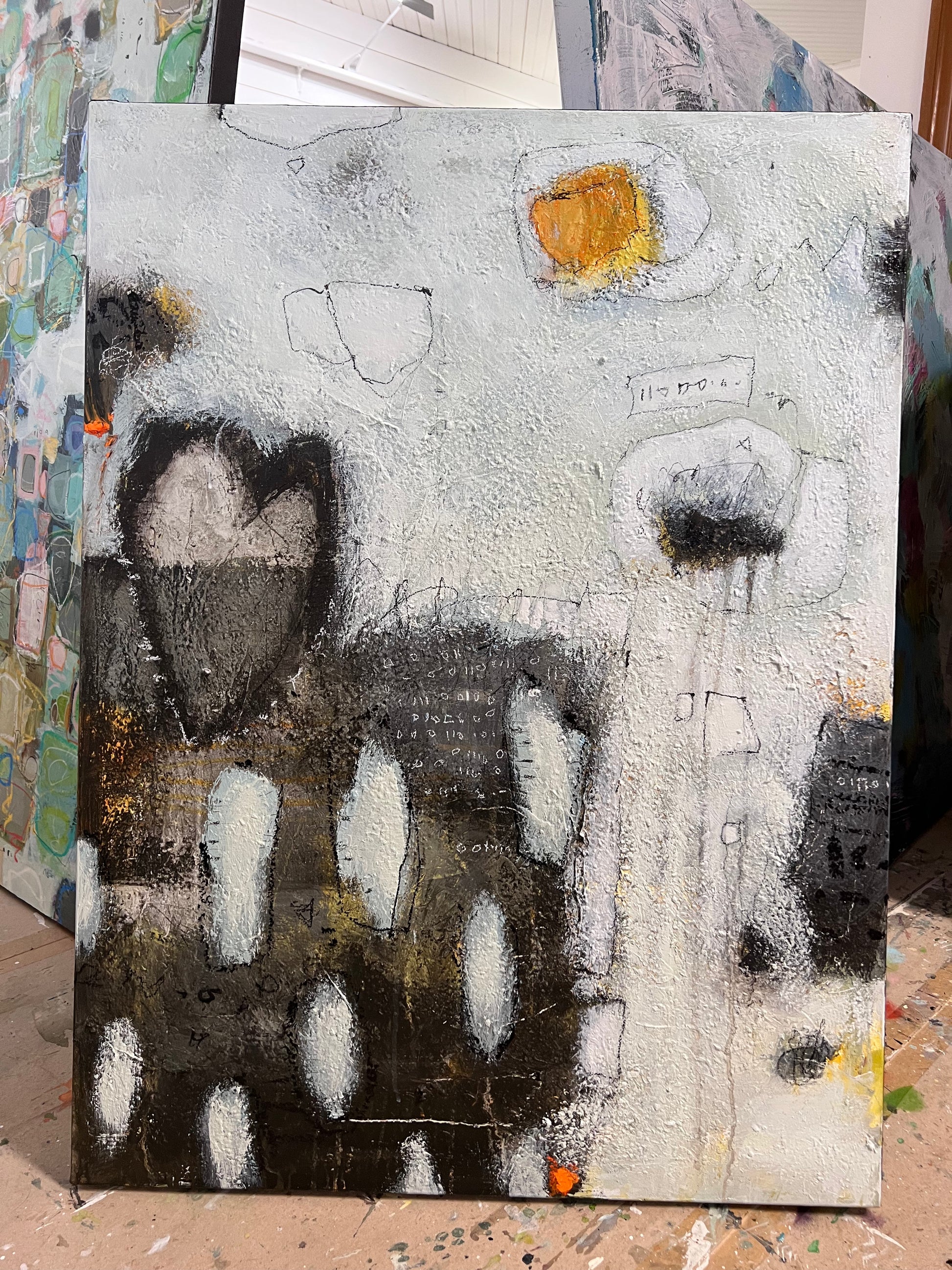 small blue abstract painting for sale toronto ottawa new york lori mirabelli