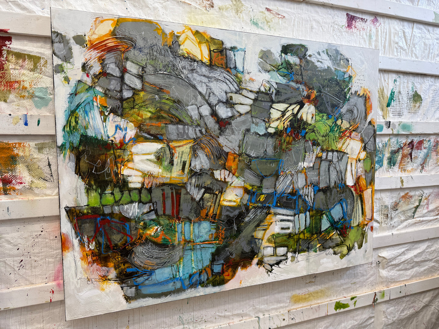 Abstract art painting for sale 36x48 inches on canvas lori mirabelli