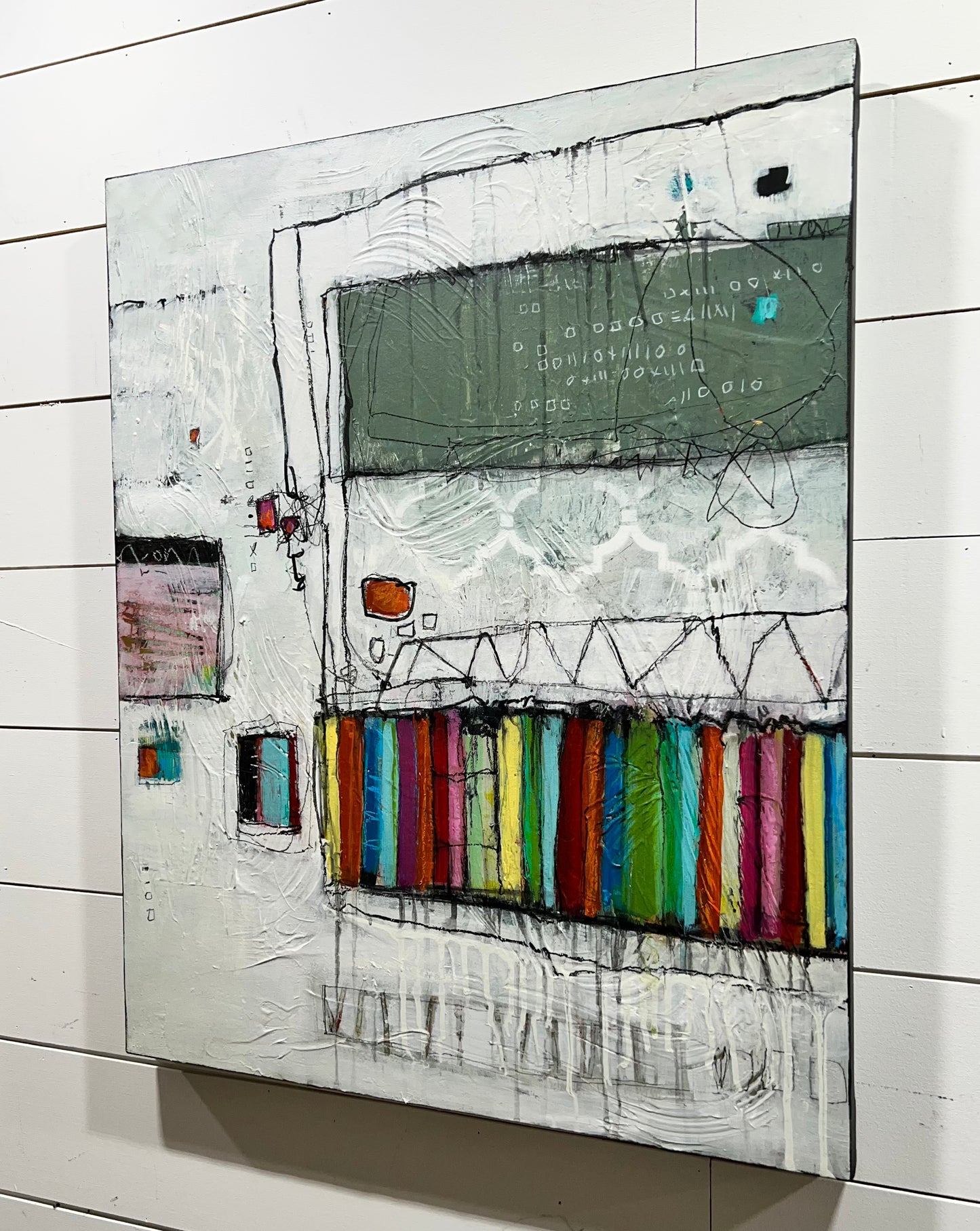 colorful abstract art of canvas lori mirabelli art toronto