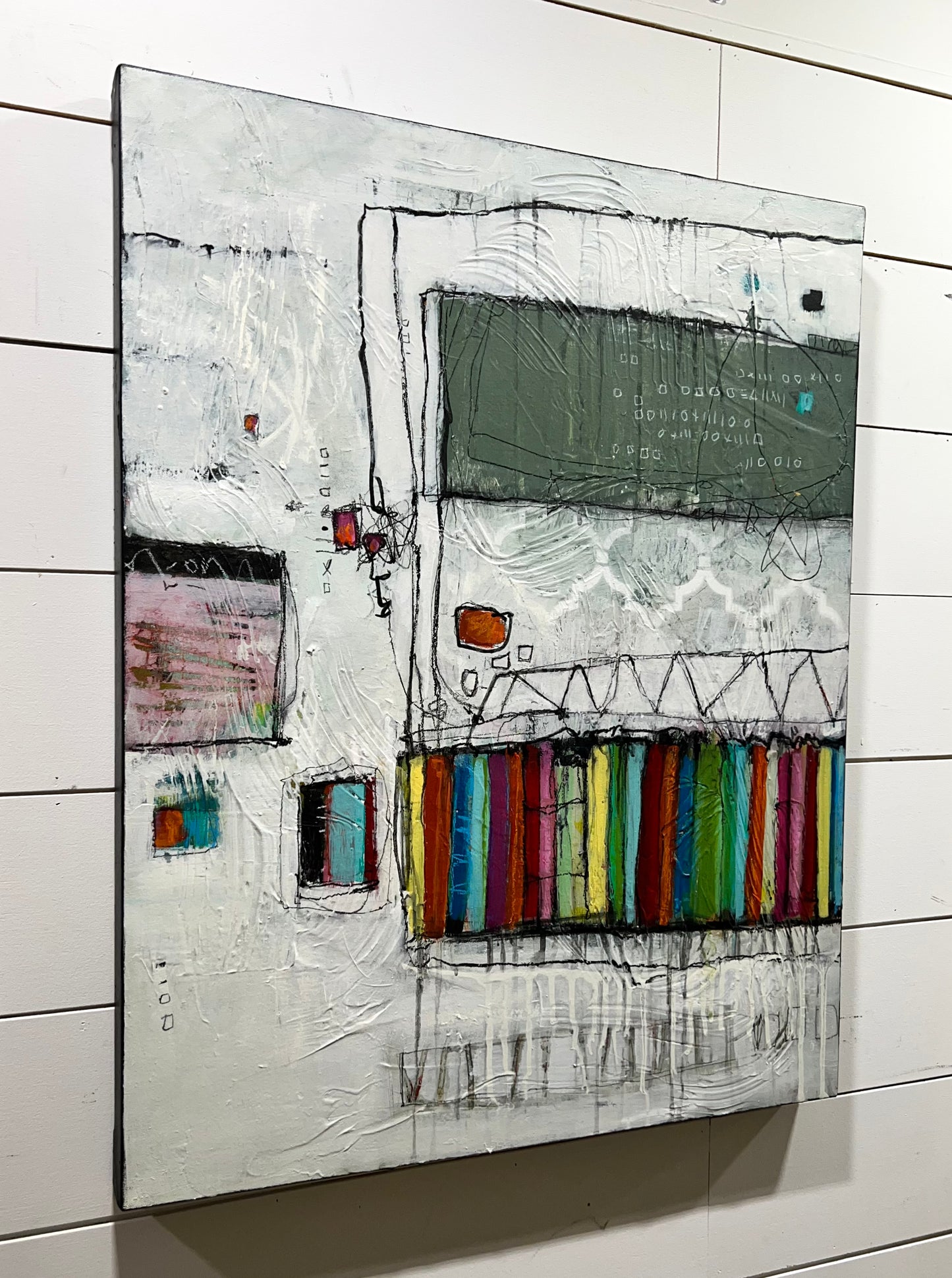 colorful abstract art of canvas lori mirabelli art toronto