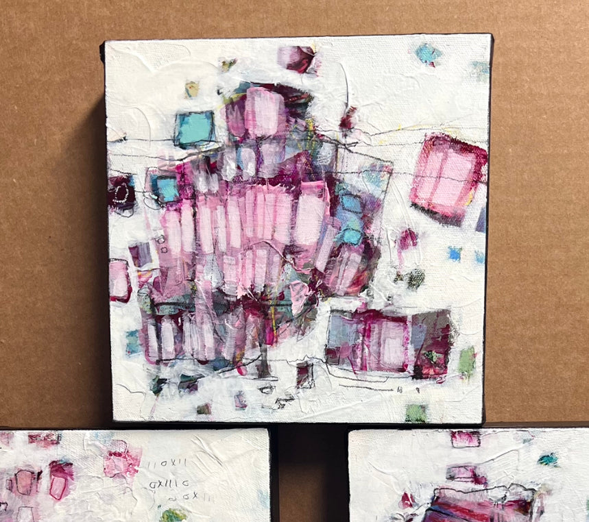 Pink abstract art Lori mirabelli