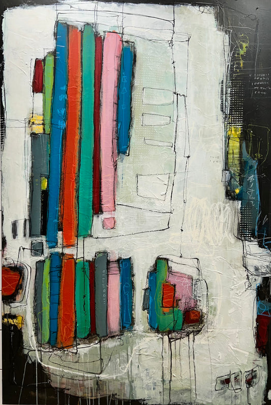 large abstract colorful painting lori mirabelli new york 60x40