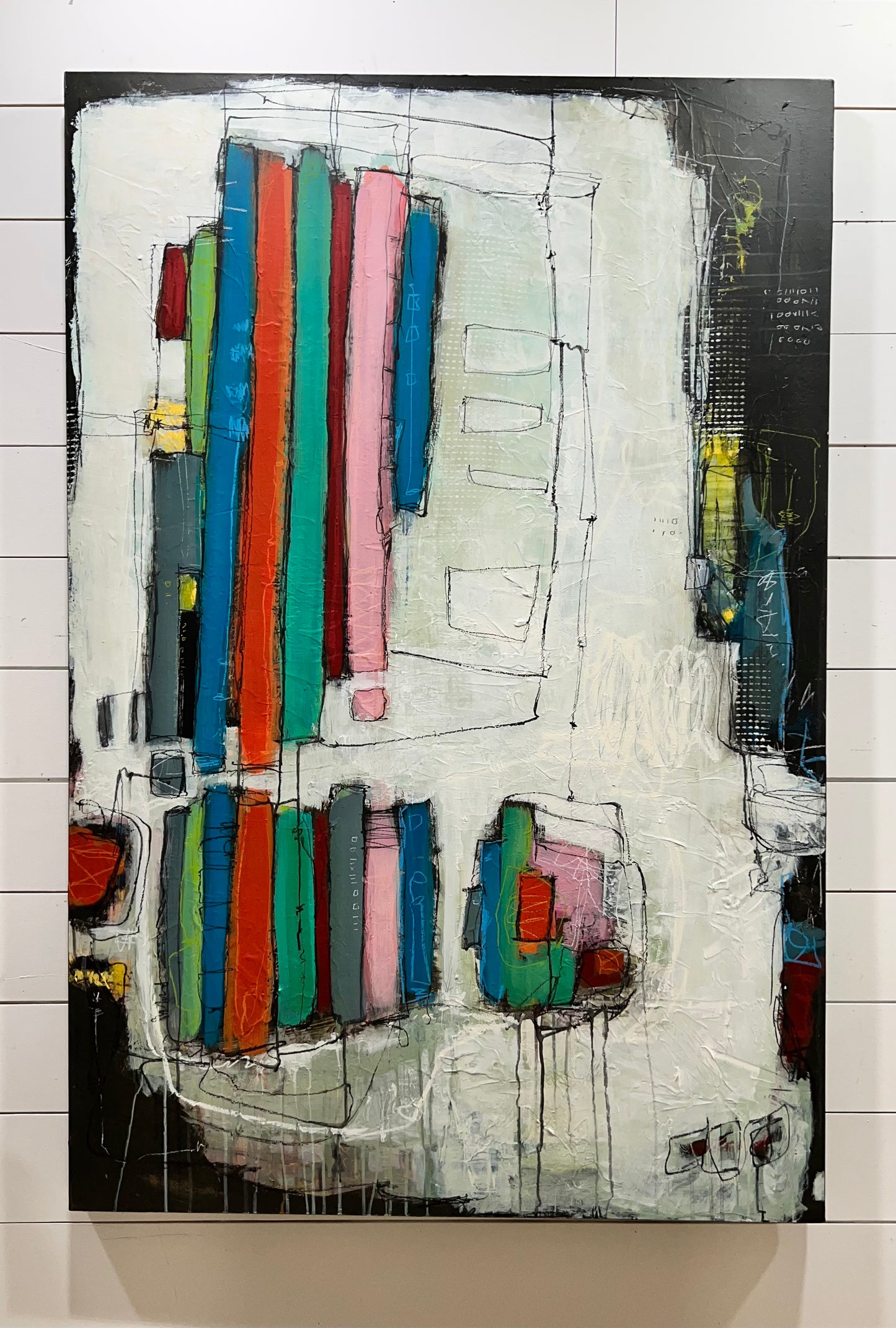 large abstract colorful painting lori mirabelli new york 60x40