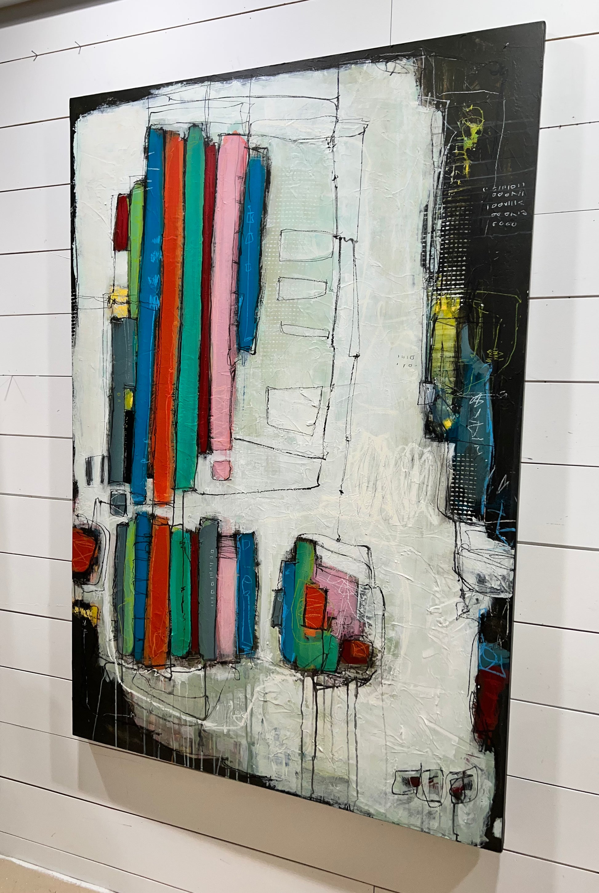 large abstract colorful painting lori mirabelli new york 60x40