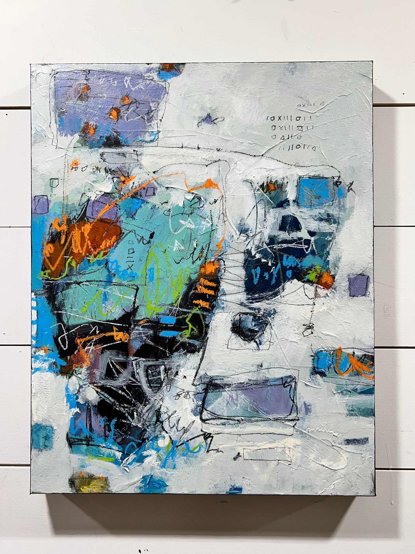 purple abstract painting lori mirabelli