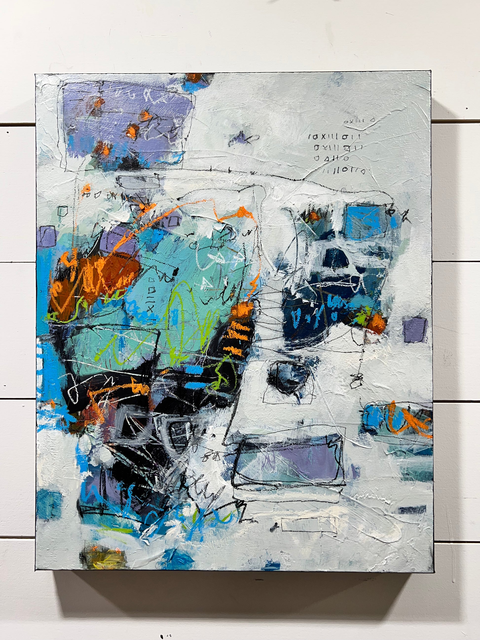 purple abstract painting lori mirabelli