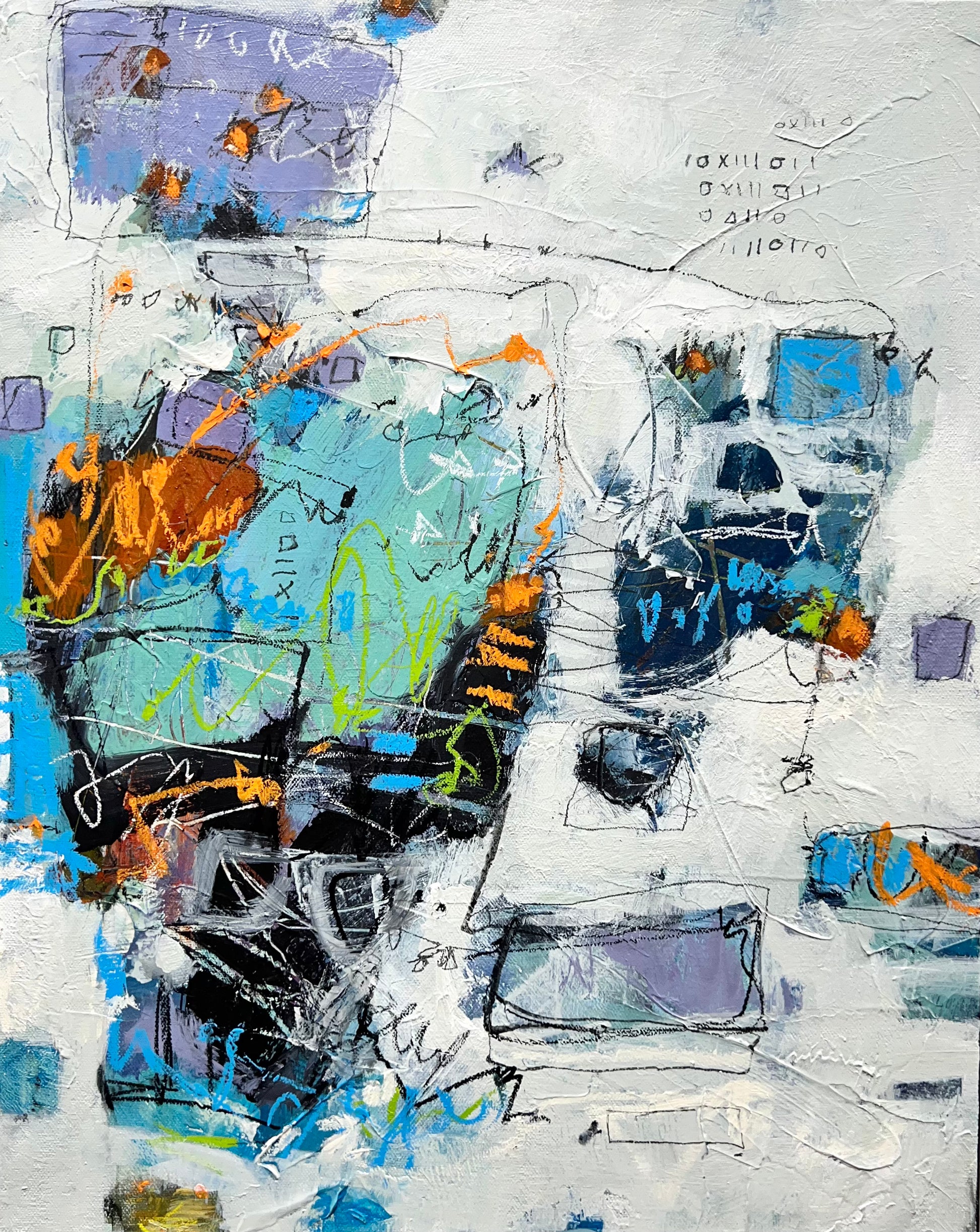 purple abstract painting lori mirabelli