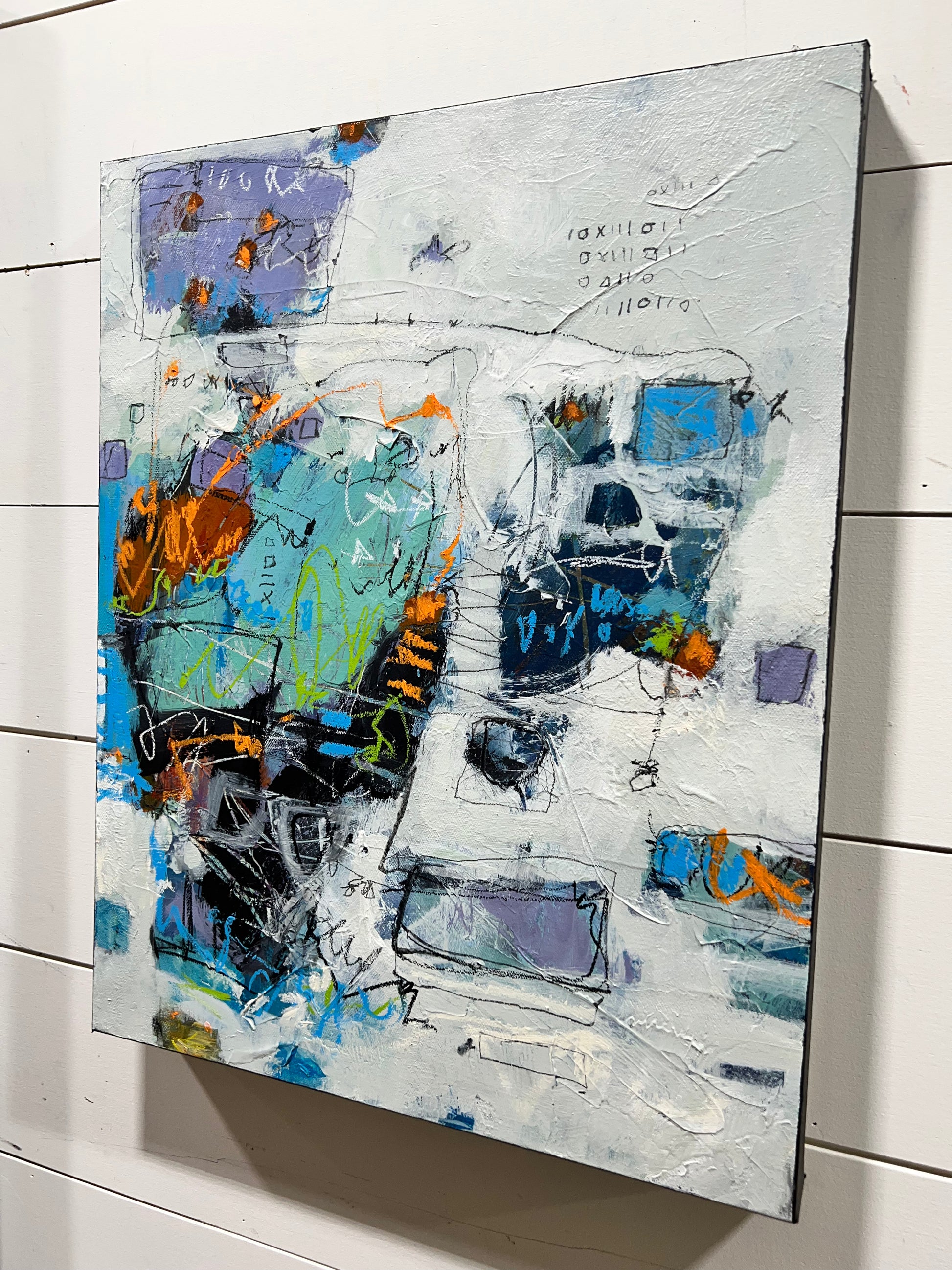 purple abstract painting lori mirabelli