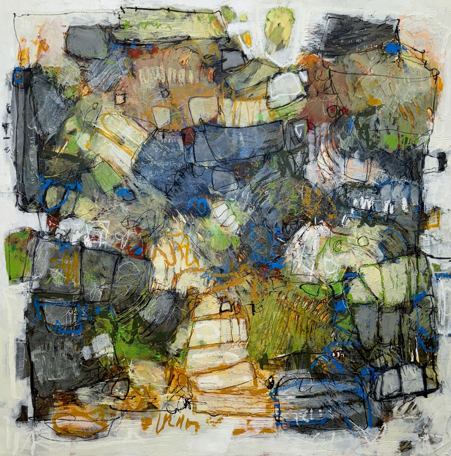 original art for sale 36x36 abstract painting Lori Mirabelli