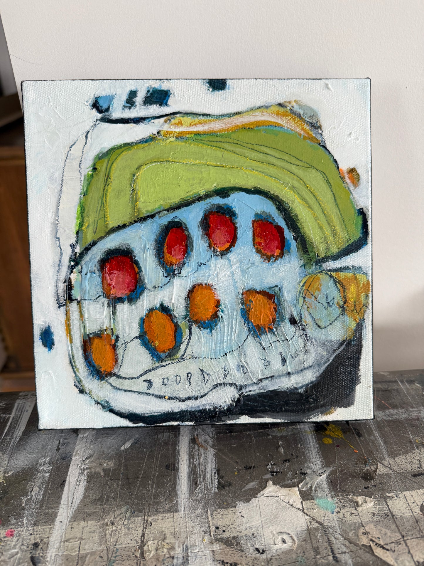 Abstract paintings for sale by Artist Lori Mirabelli 8x8