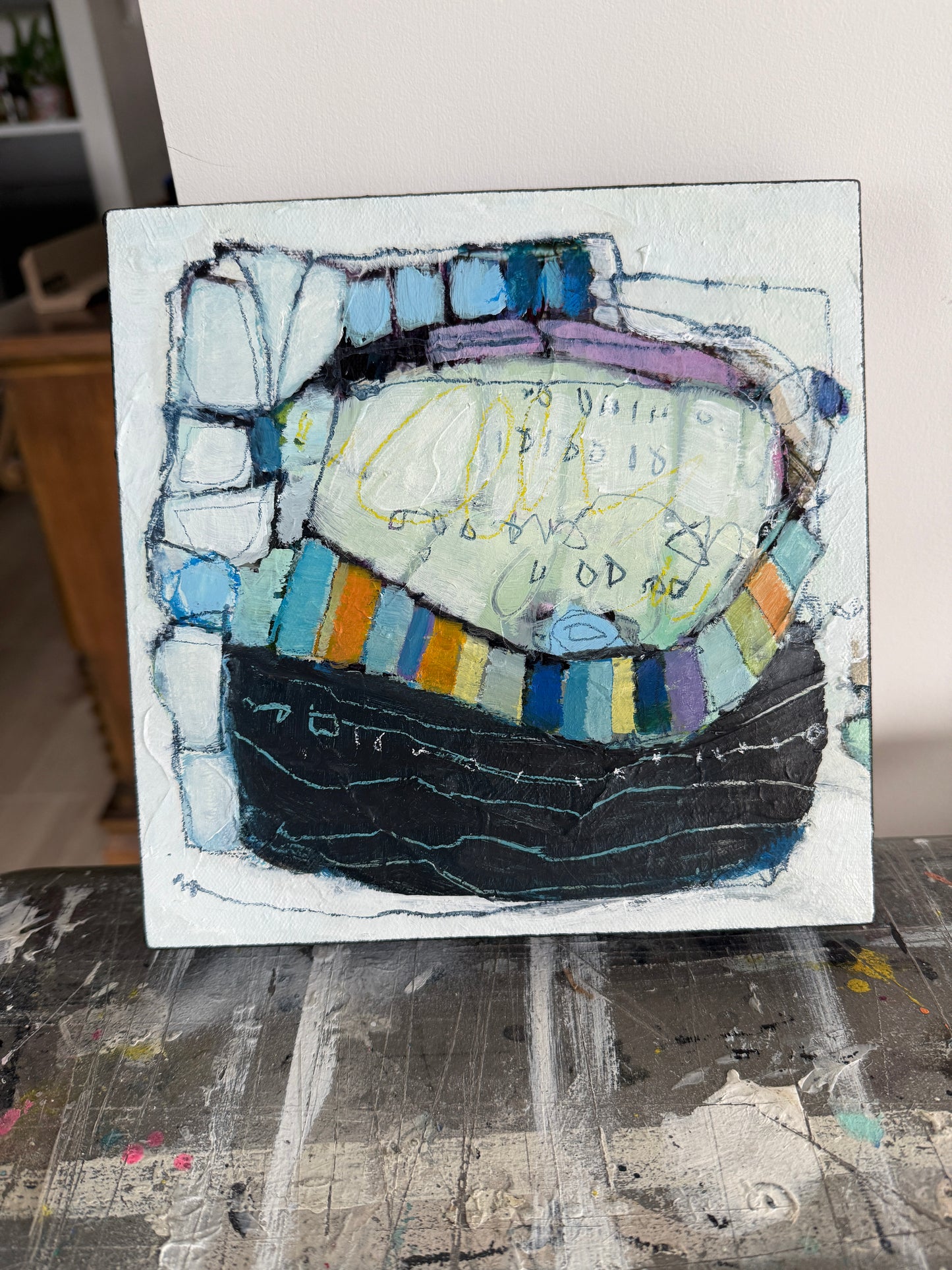 abstract paintings for sale 8x8 LORI MIRABELLI