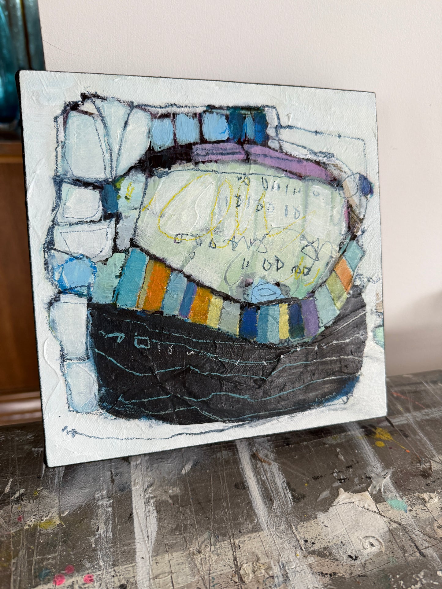 abstract paintings for sale 8x8 LORI MIRABELLI