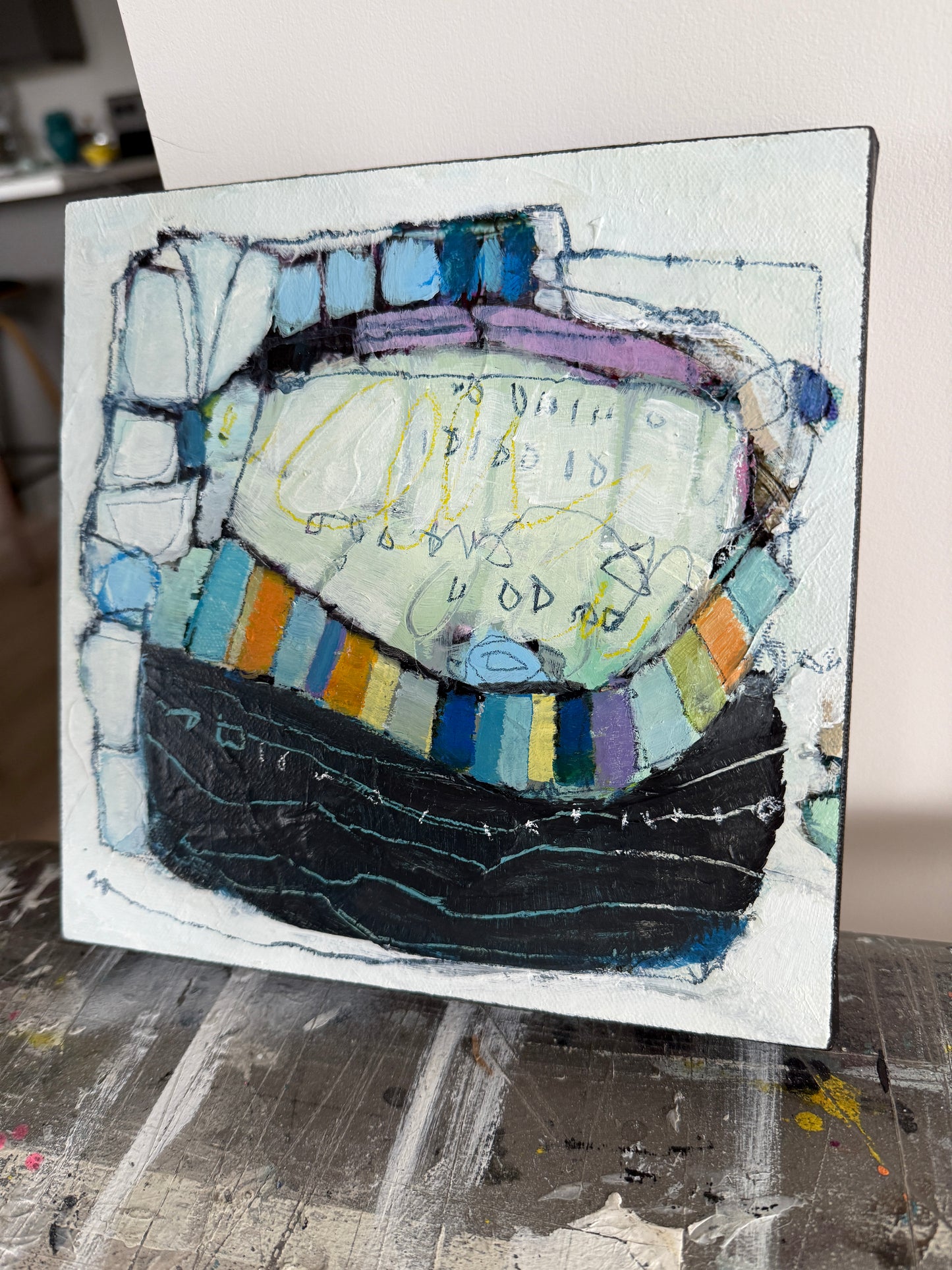abstract paintings for sale 8x8 LORI MIRABELLI