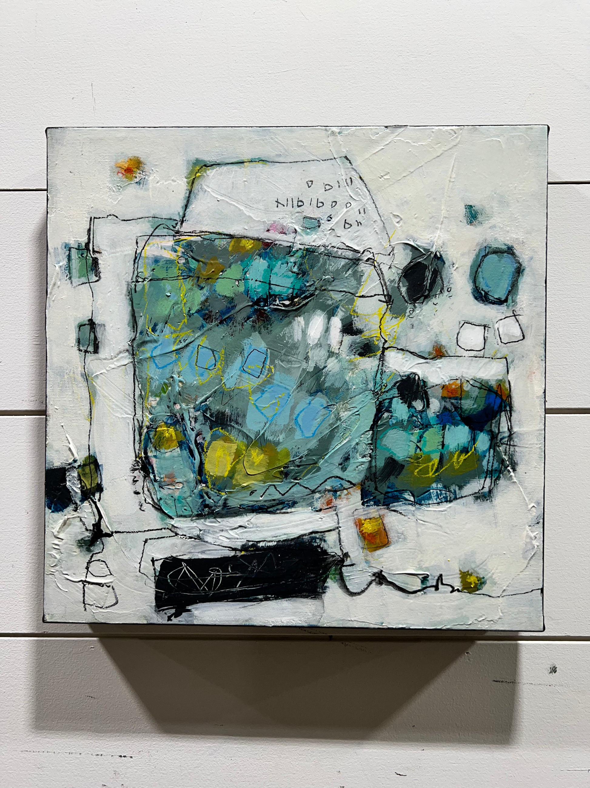 blue abstract  art painting 12x12 lori mirabelli toronto ottawa New York