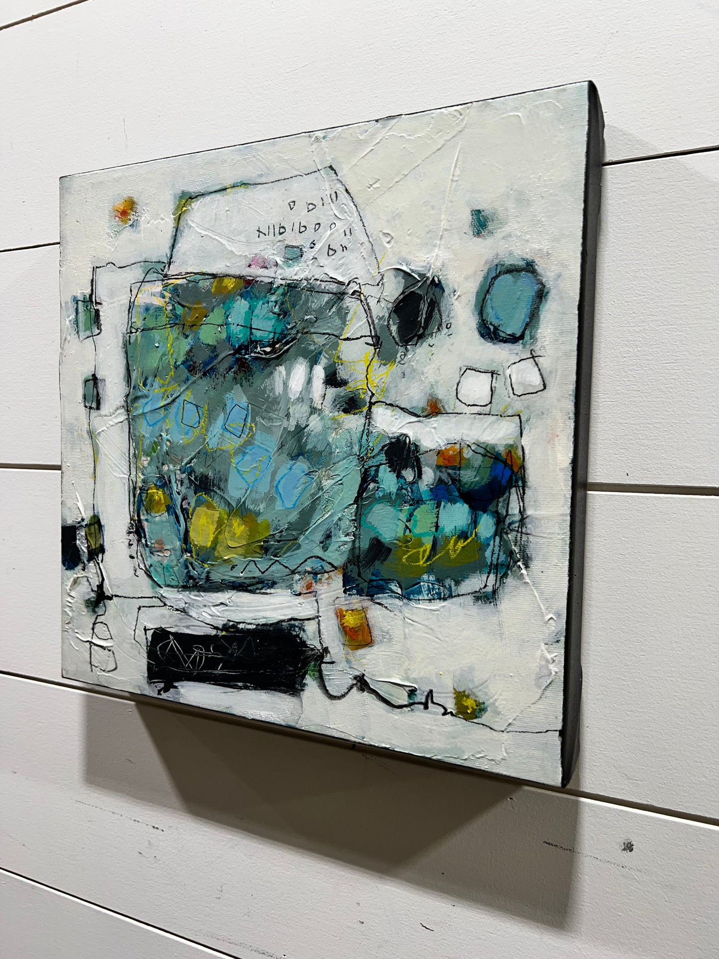 blue abstract  art painting 12x12 lori mirabelli toronto ottawa New York