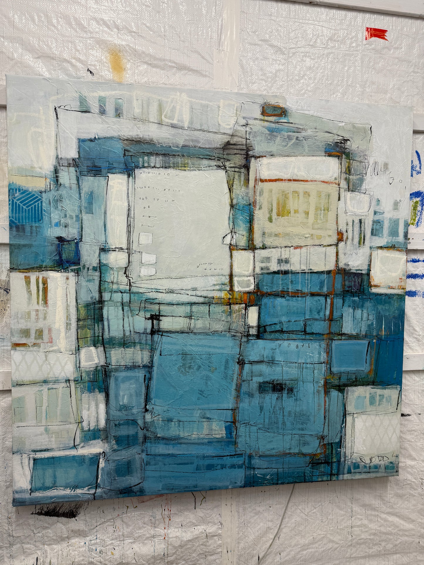 abstract painting 4848 inches lori mirabelli toronto art for sale
