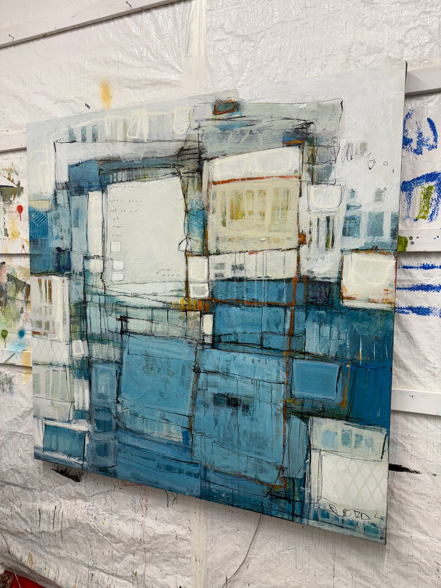 abstract painting 4848 inches lori mirabelli toronto art for sale
