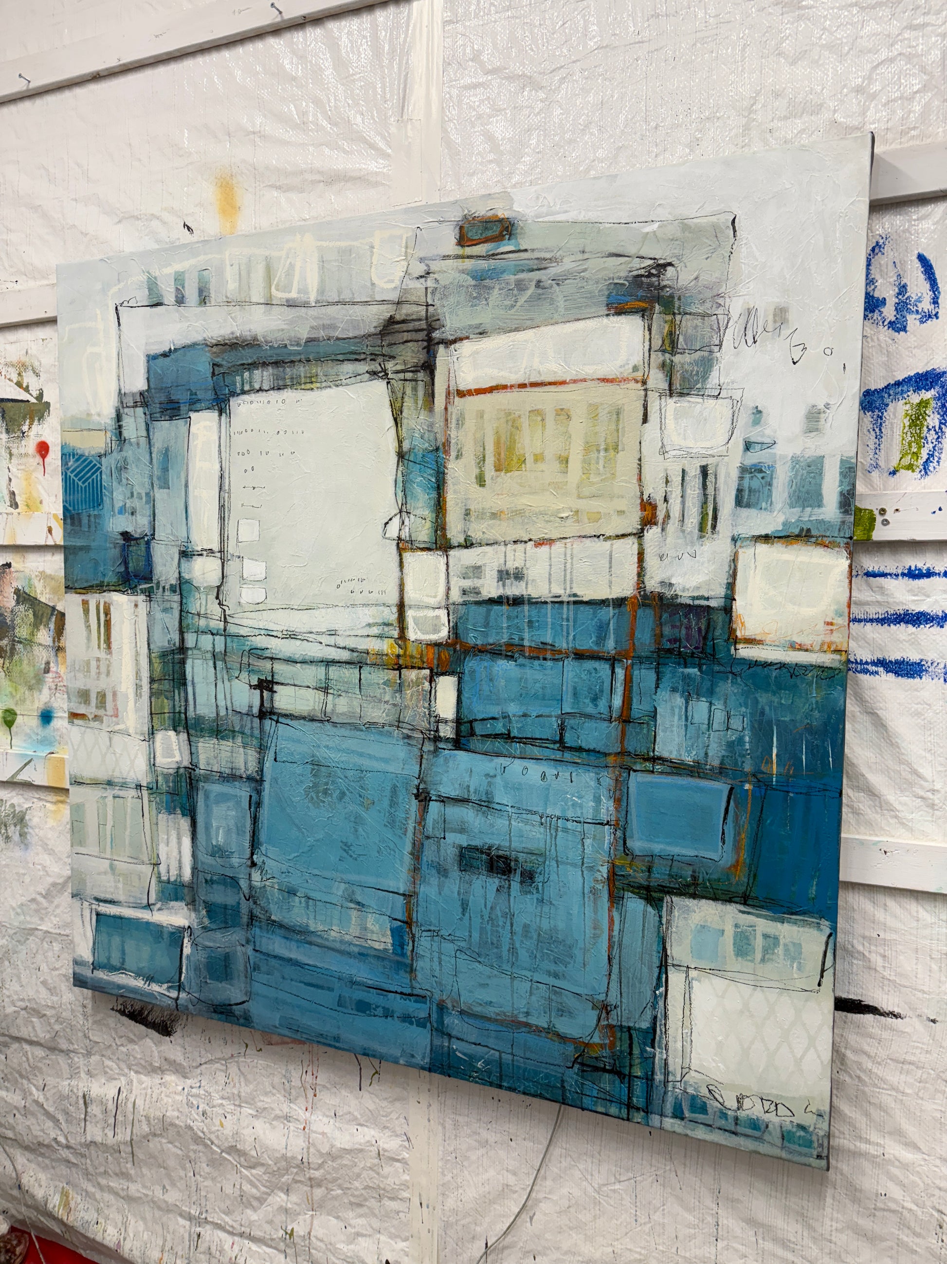 abstract painting 4848 inches lori mirabelli toronto art for sale