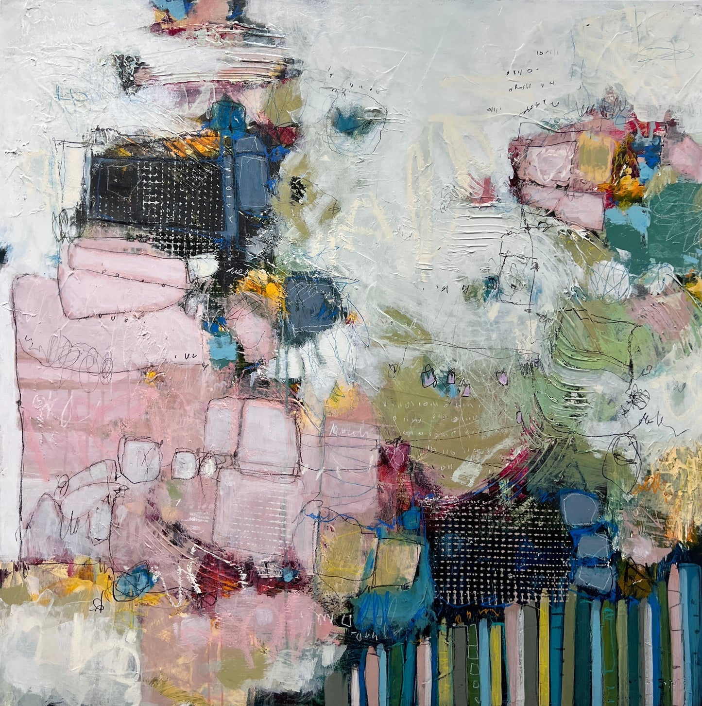 Abstract Painting | 36x36 | Cotton Candy