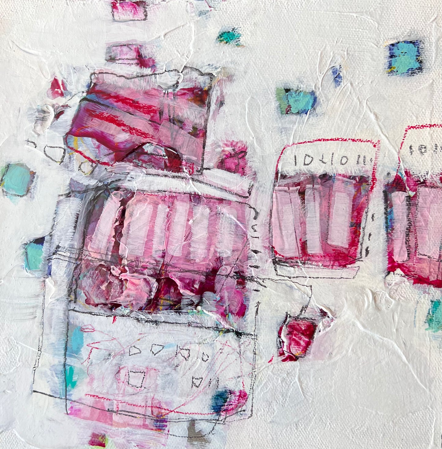 pink acrylic paintings for sale lori mirabelli