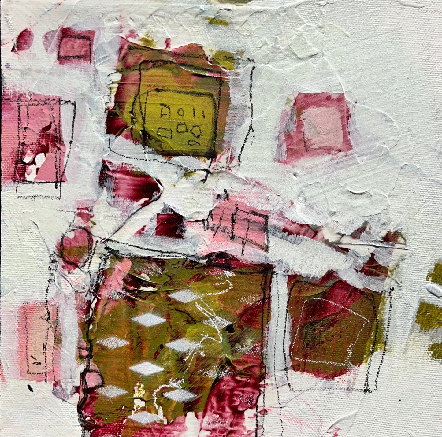 pink 8x8 abstract painting lori mirabelli