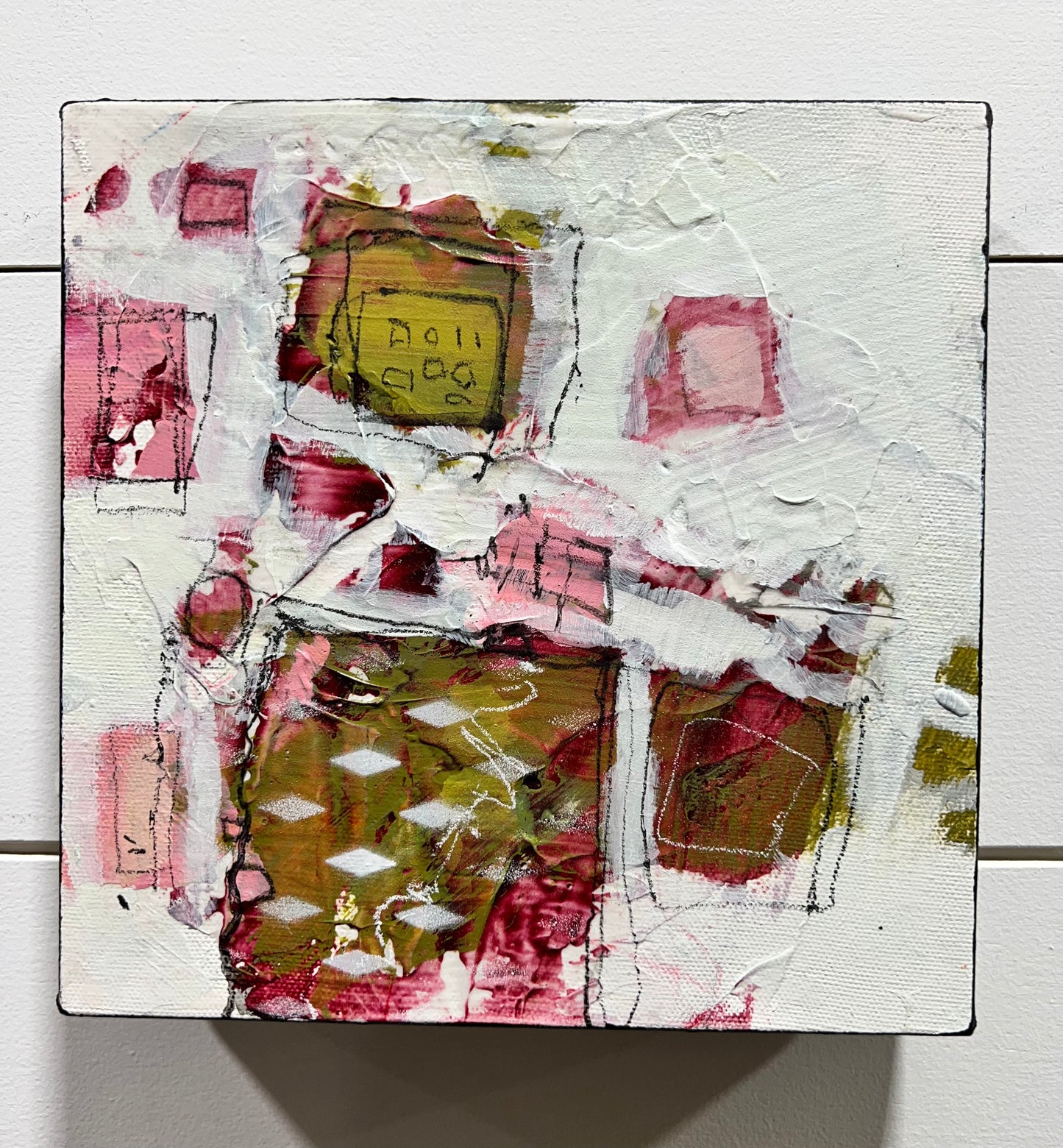 pink 8x8 abstract painting lori mirabelli