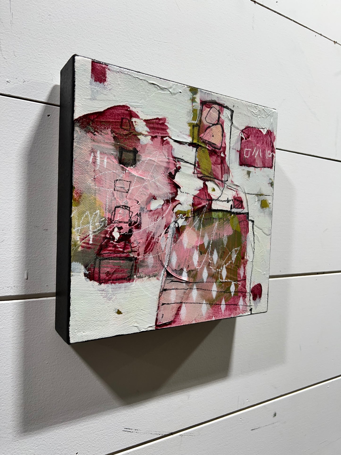 pink 8x8 abstract painting lori mirabelli