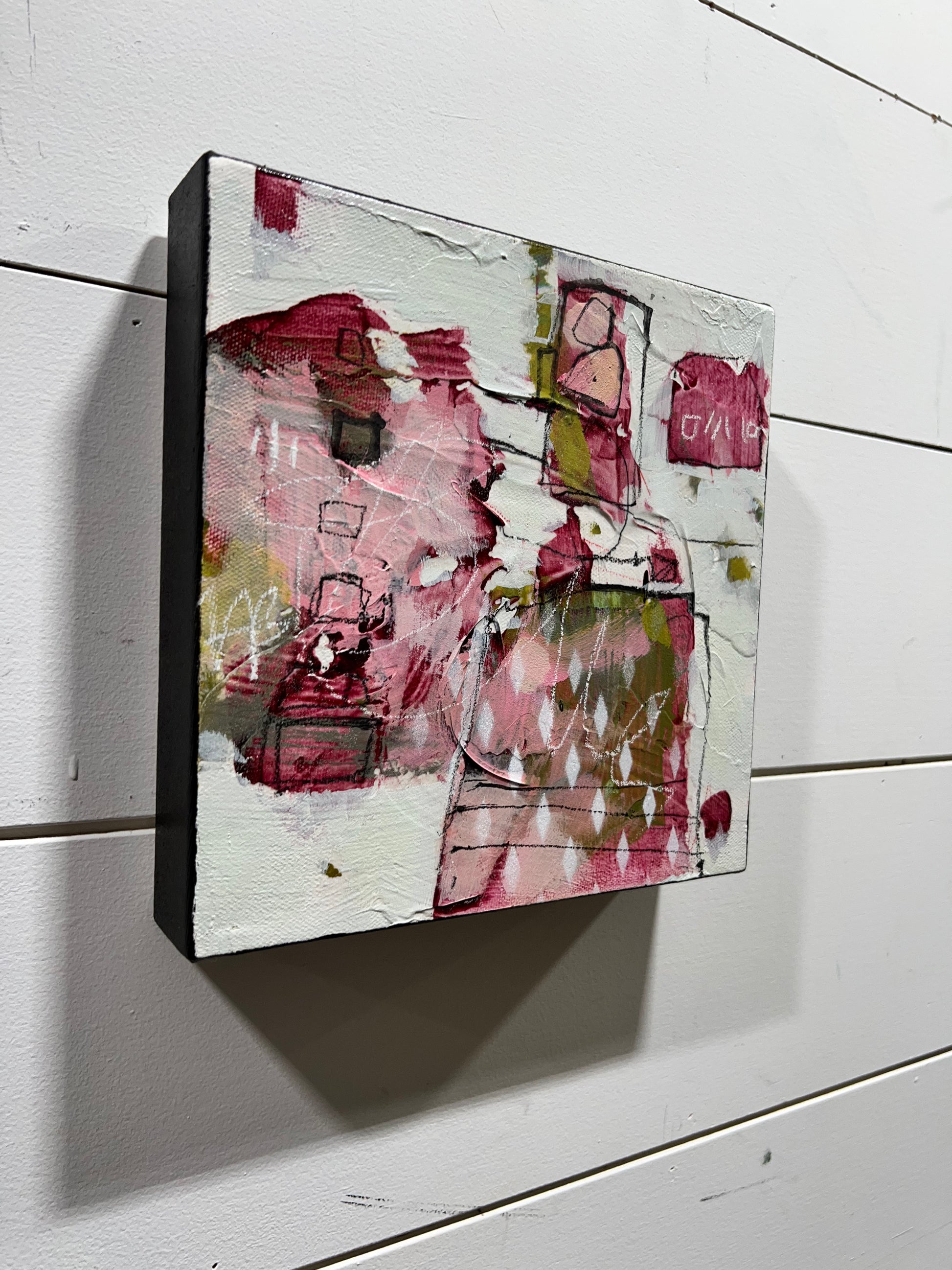 pink 8x8 abstract painting lori mirabelli