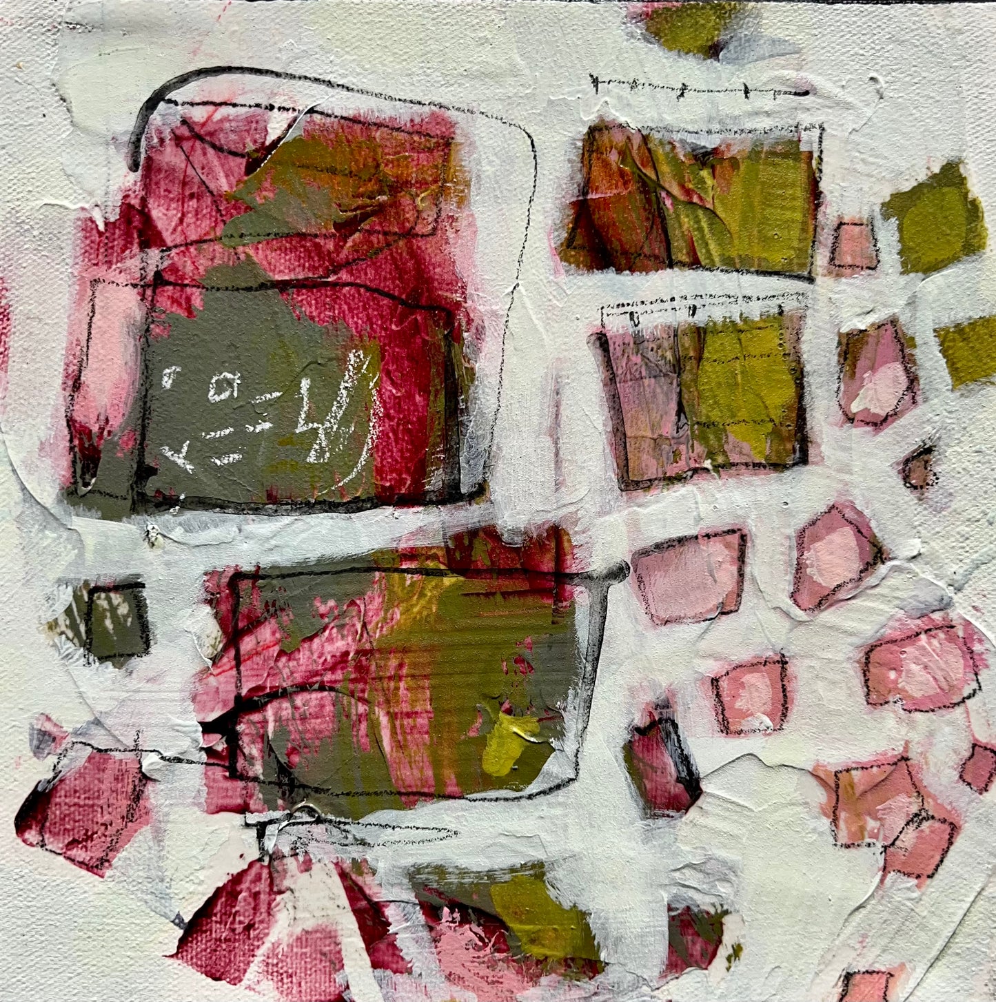 pink 8x8 abstract painting lori mirabelli