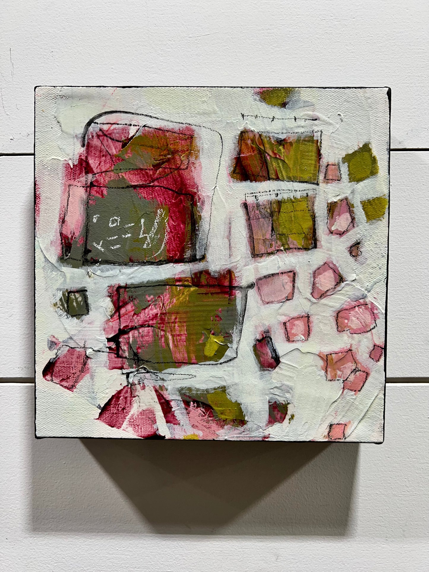 pink 8x8 abstract painting lori mirabelli