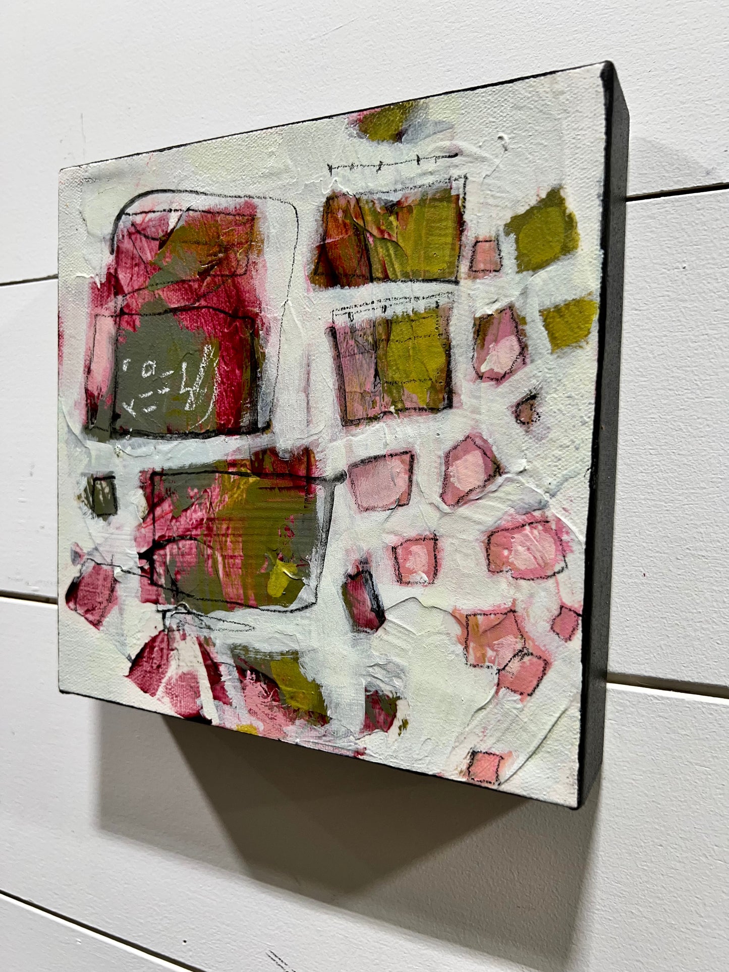 pink 8x8 abstract painting lori mirabelli