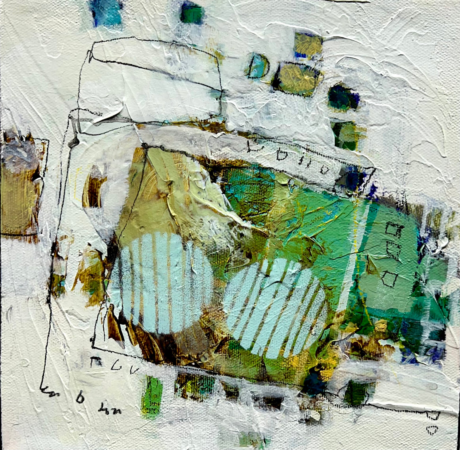 pink 8x8 abstract painting lori mirabelli