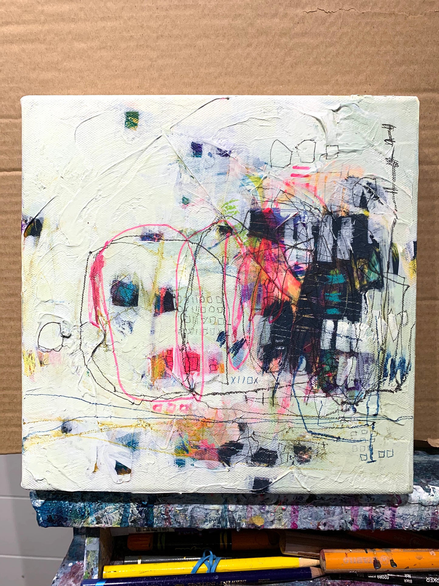 Me and my shovel | 10x10 | Lori Mirabelli Fine Art