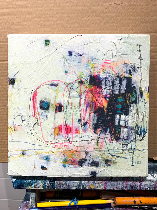 Me and my shovel | 10x10 | Lori Mirabelli Fine Art
