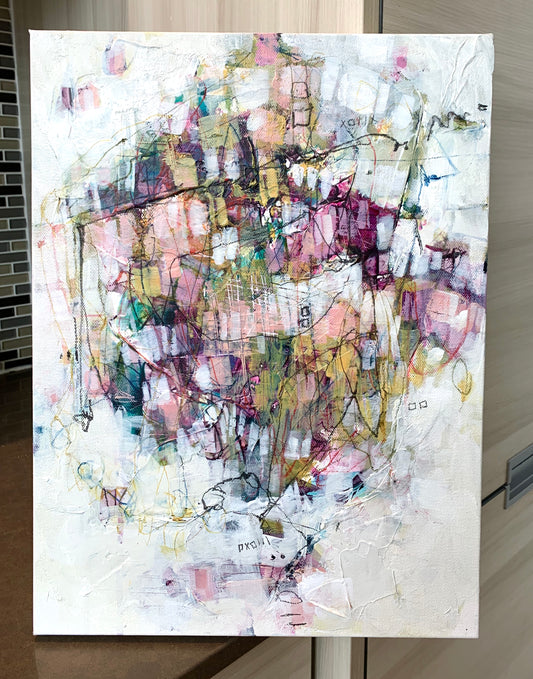 abstract artist painting on canvas