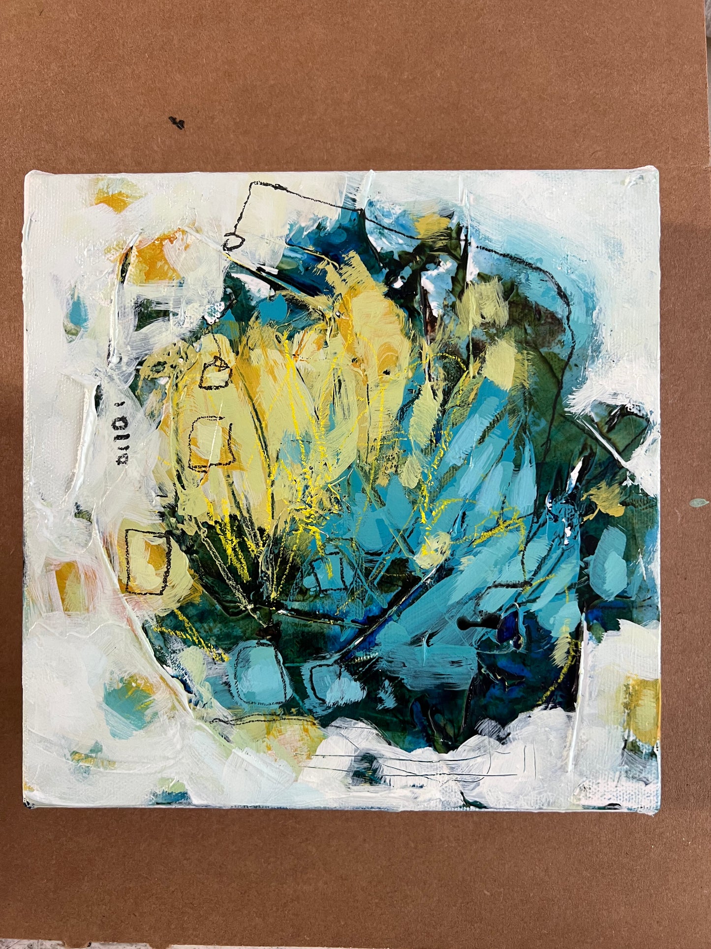 Small original art paintings for sale 8x8 Lori Mirabelli