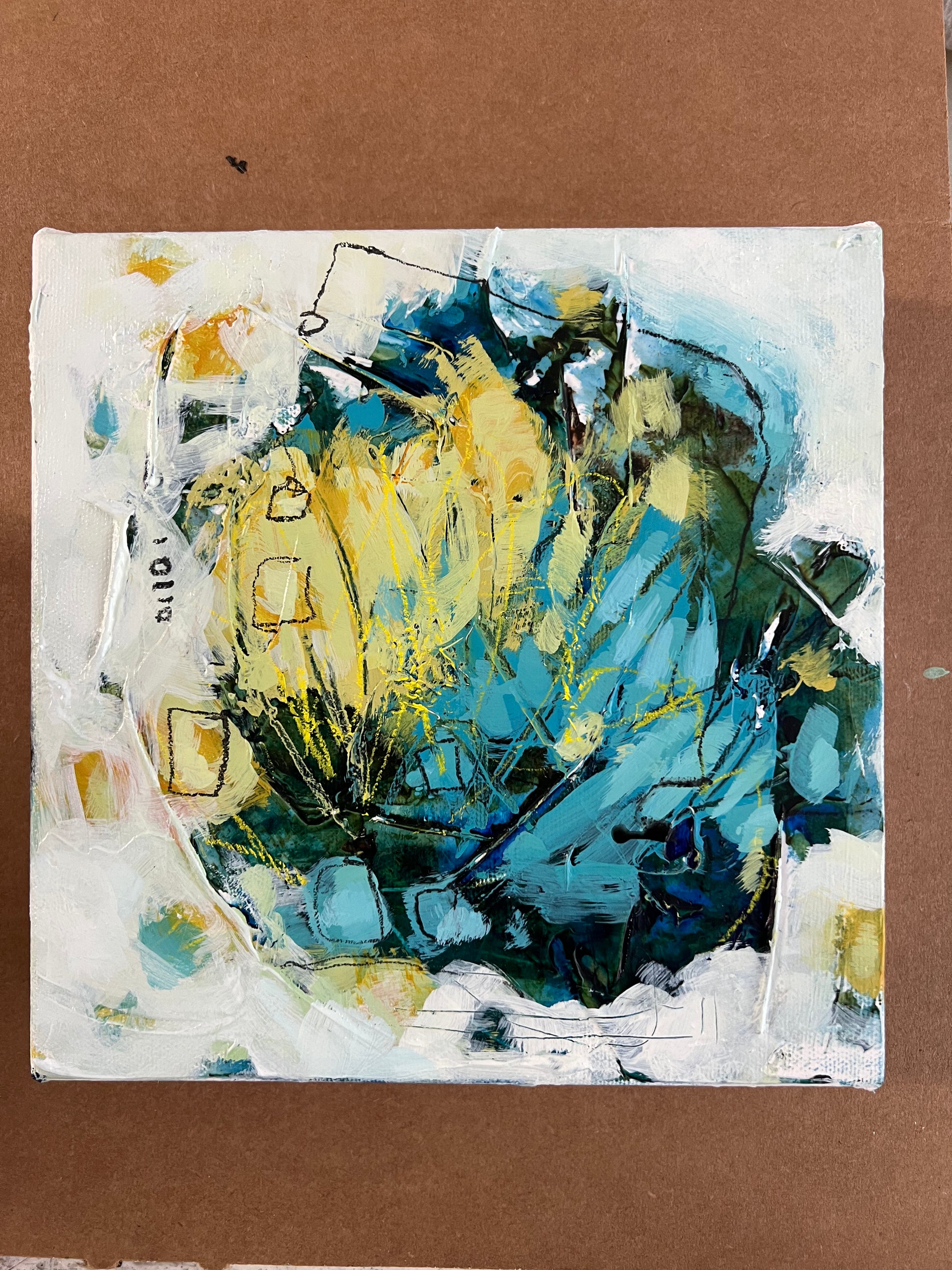 Small original art paintings for sale 8x8 Lori Mirabelli