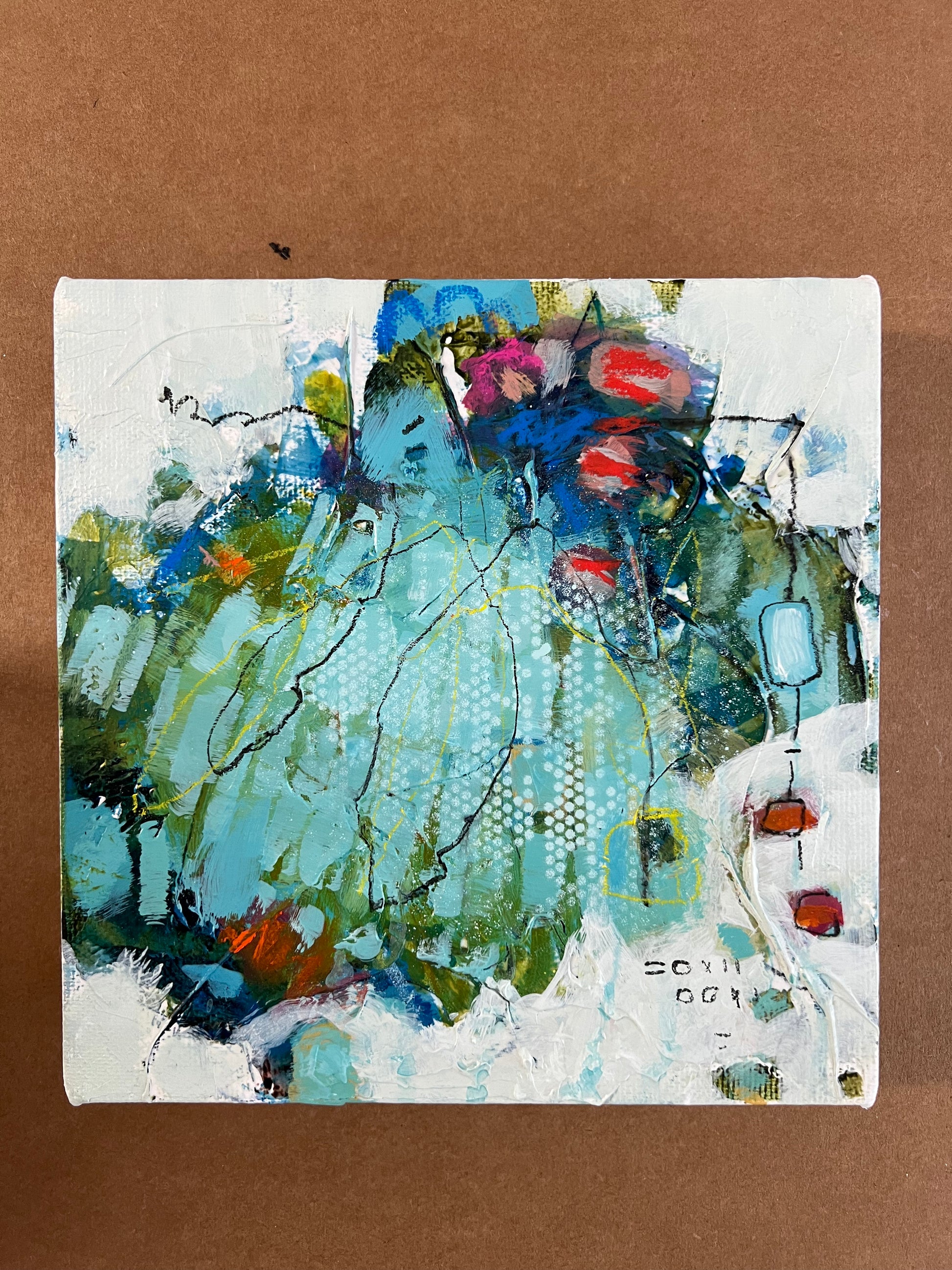 Small original art paintings for sale 8x8 Lori Mirabelli