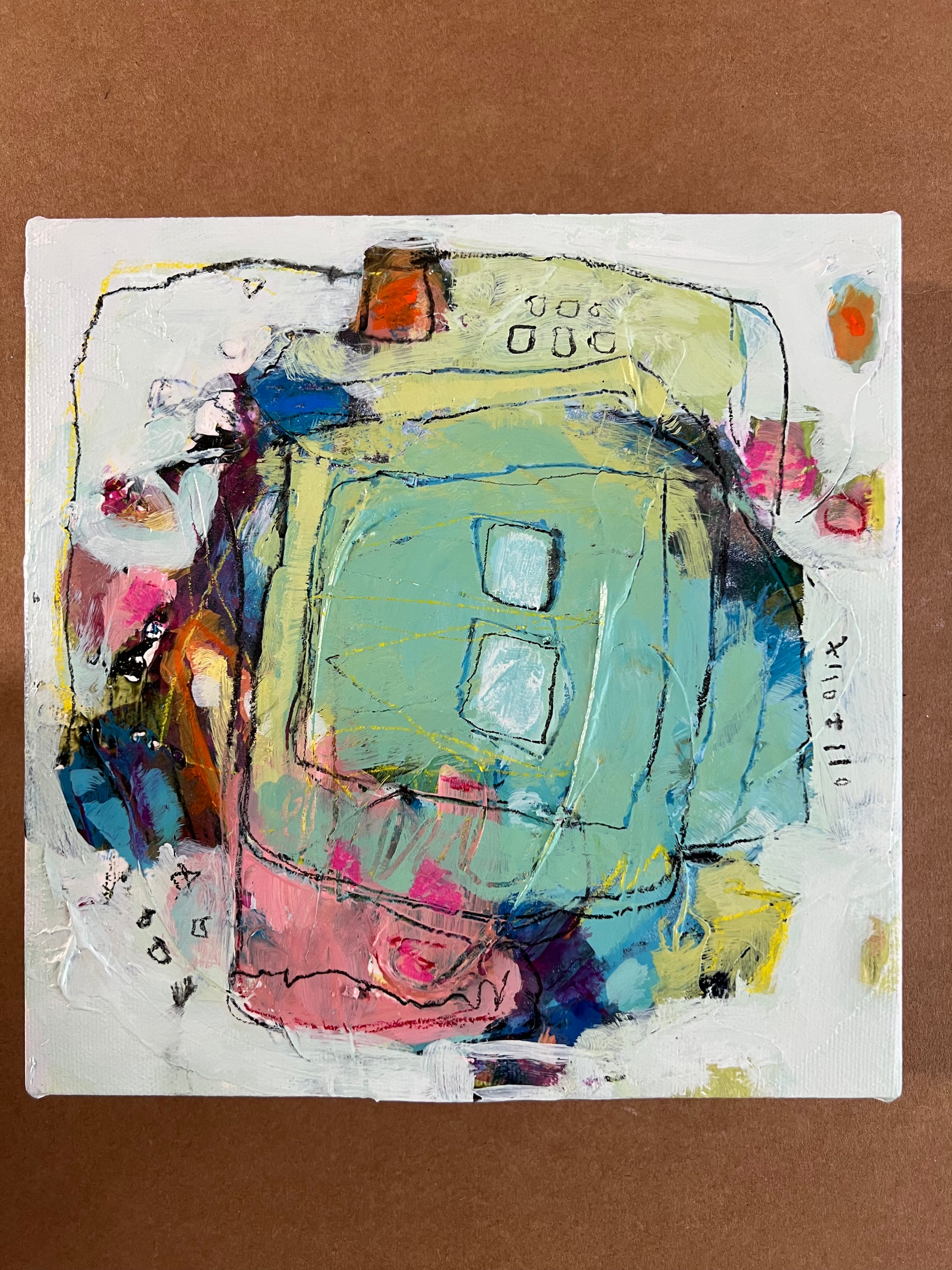 Small original art paintings for sale 8x8 Lori Mirabelli