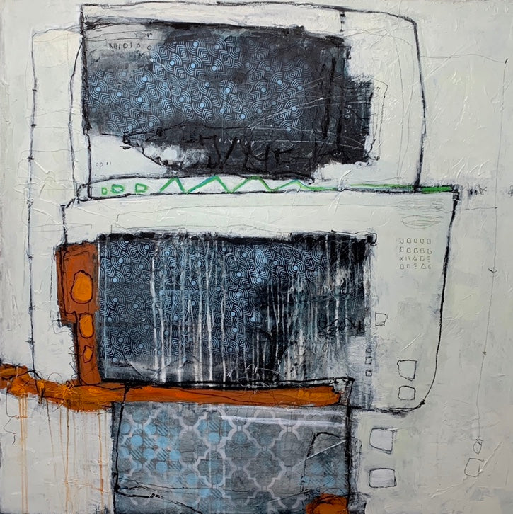 abstract paintings 48x48 fine artist Lori Mirabelli