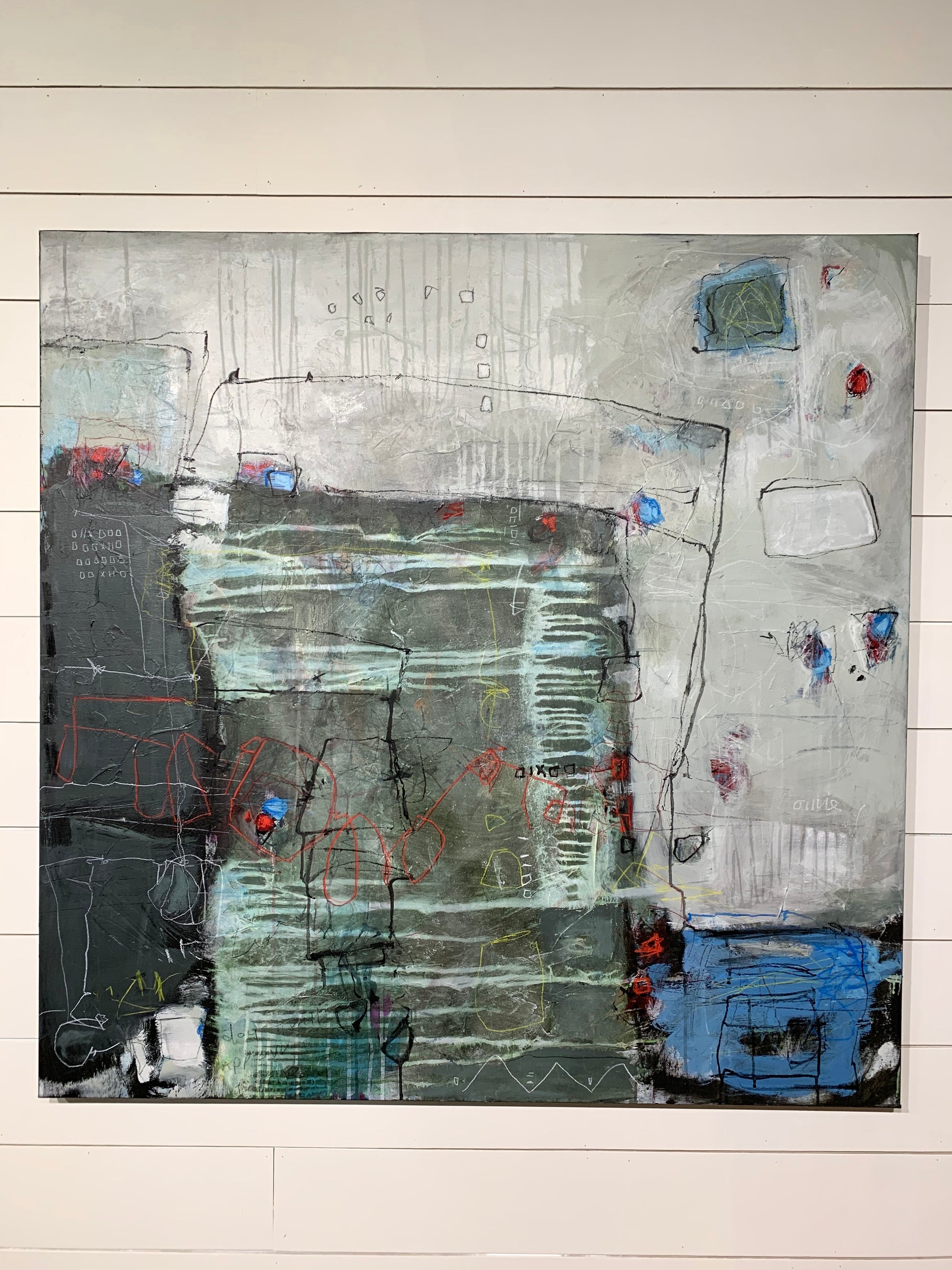 abstract paintings by Lori mirabelli 48x48